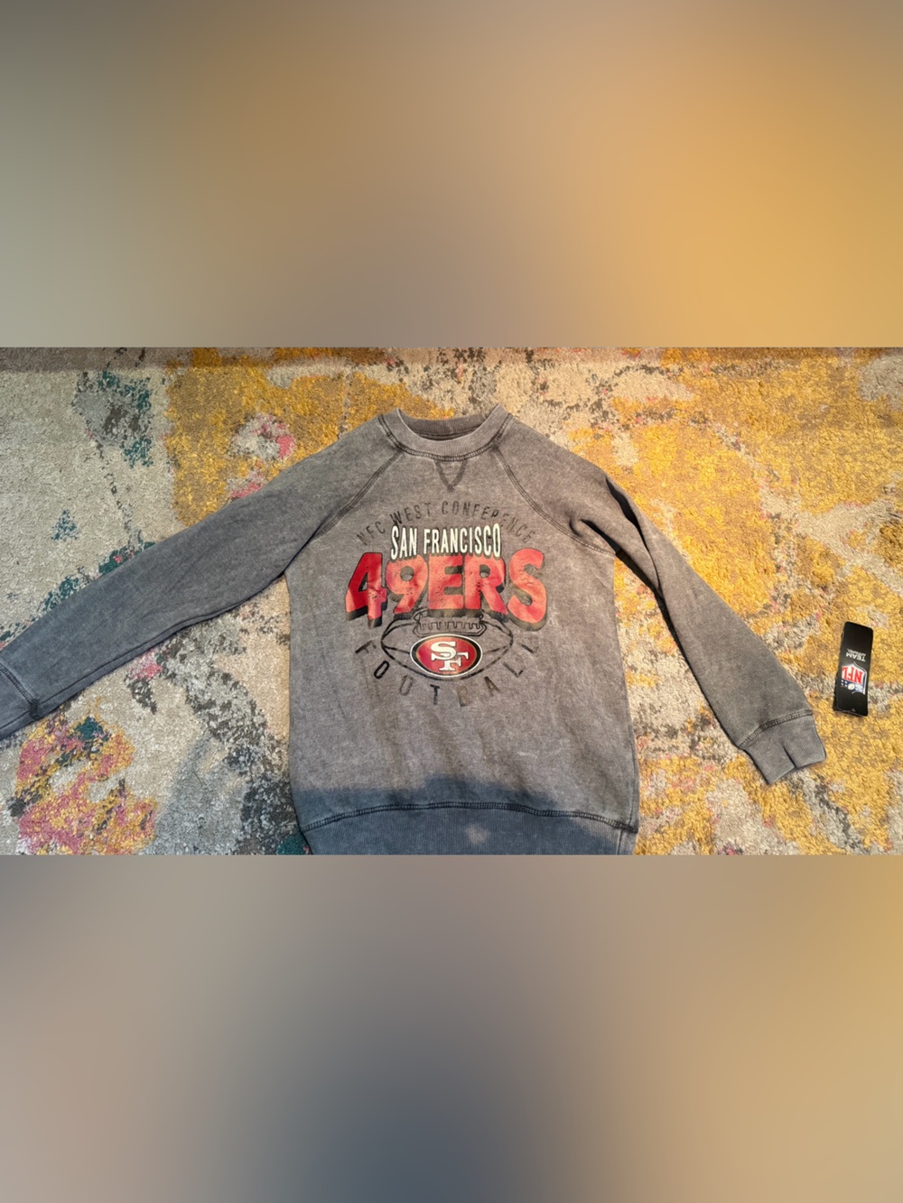 NFL San Francisco 49ers Gray Crewneck with Red Logo
